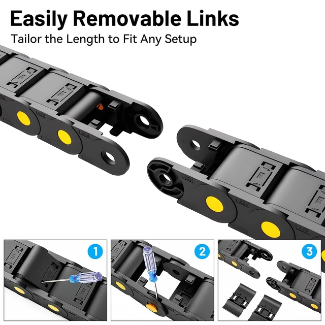 Alt view image 4 of 7 - 35x60mm Fully Closed Plastic Drag Chain, 39.37" Detachable for CNC Machines