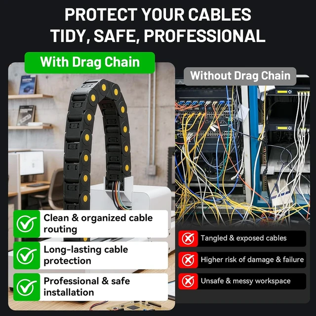 Alt view image 6 of 7 - 35x60mm Fully Closed Plastic Drag Chain, 39.37" Detachable for CNC Machines