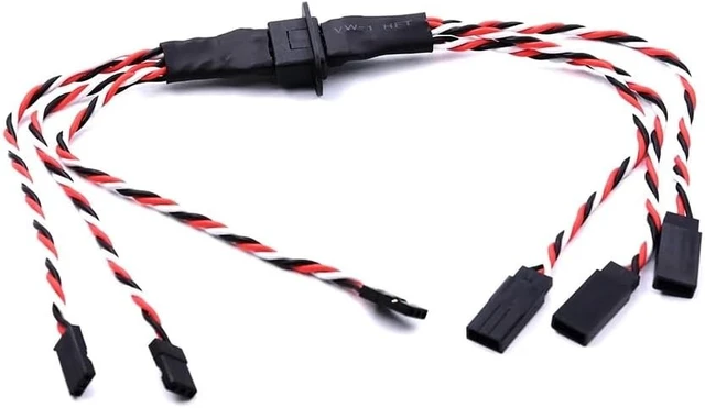 Alt view image 4 of 6 - MPX 8-Pin Gold-Plated Connector with Servo Extension for RC Glider Airplanes, 45cm