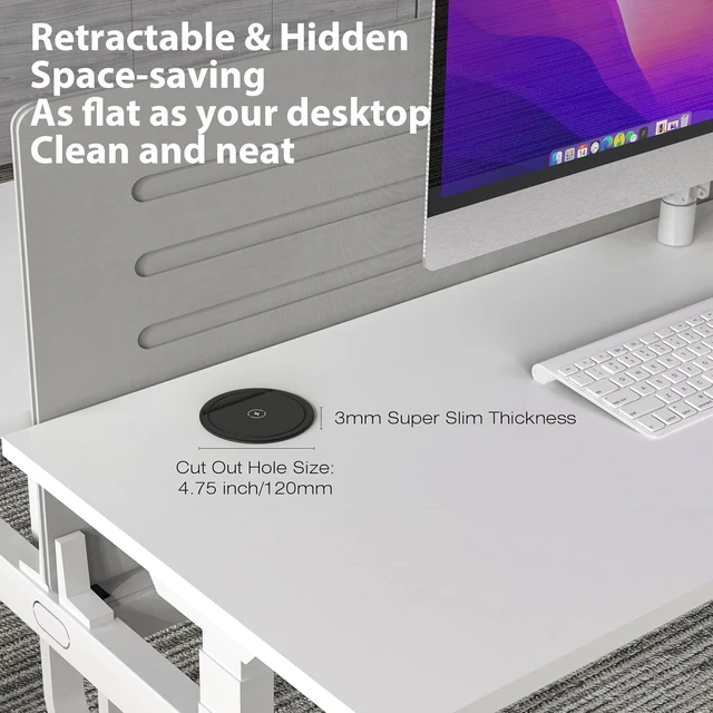 Alt view image 4 of 7 - 4.7" 20amp Pop Up Countertop Outlet Wireless Charger 65W USB Black
Pop Up Outlet with 3 Outlets 3 USB Ports Home Office Kitchen