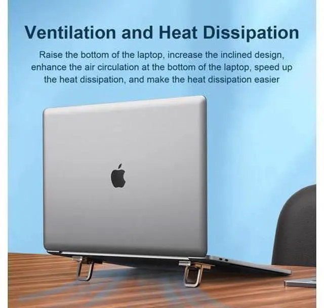 Alt view image 7 of 7 - Hagibis Laptop Stand Adjustable Height for Desk, Portable Invisible Laptop Riser, Ergonomic Mount Keyboard Kickstands Aluminum Cooling Pad for MacBook Pro Air, Tablet Laptop (Grey)