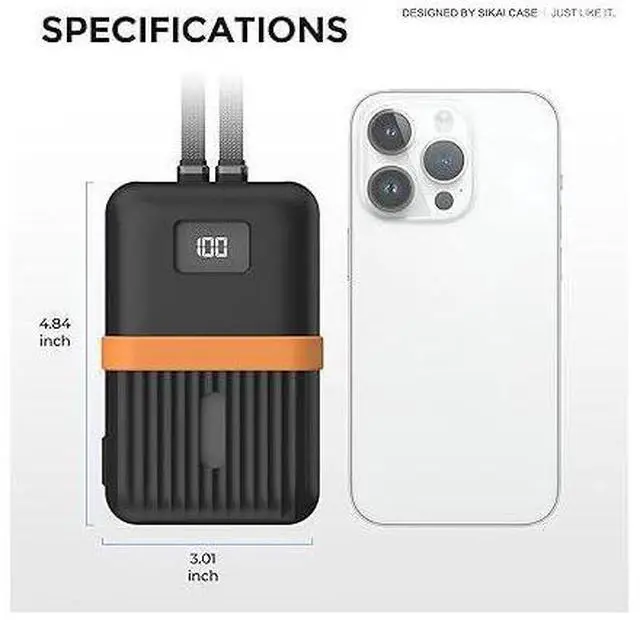 Alt view image 4 of 5 - Silicone Case for Zolo Power Bank 2025(20,000mAh 45W/30W) A1689/A1681 Protective Cover with Lanyard Hole, Compact | Tactile Grip | Impact Protection for Daily Use & Travel, Case Only (Black)