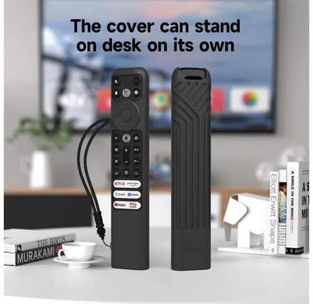 Alt view image 4 of 7 - Silicone Cover for TCL RC902V FMR1,RC813 FMB1 FMB3,RC923 Voice Remote Shockproof Case for 55R646 55S546 65R646 65S546 75R646 Series TV Remote, Anti Lost with Lanyard Black