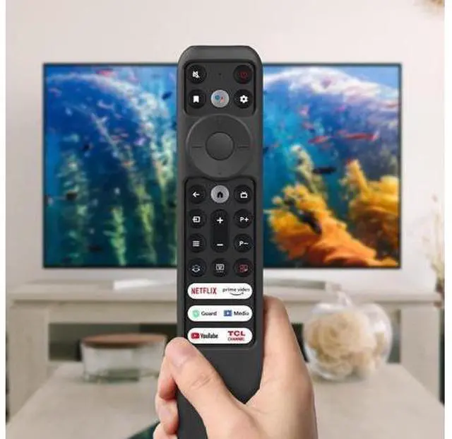 Alt view image 3 of 7 - Silicone Cover for TCL RC902V FMR1,RC813 FMB1 FMB3,RC923 Voice Remote Shockproof Case for 55R646 55S546 65R646 65S546 75R646 Series TV Remote, Anti Lost with Lanyard Black
