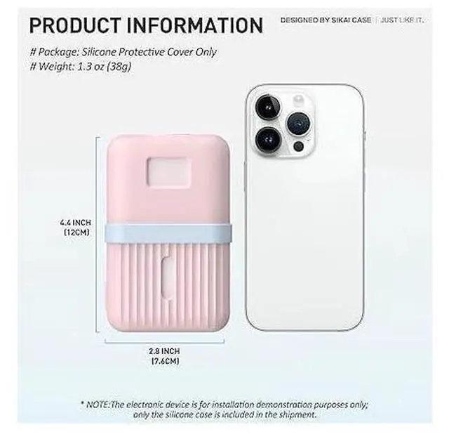 Alt view image 3 of 5 - Silicone Case for Zolo Power Bank (10,000mAh 30W) A1680/A1688 Protective Cover with Lanyard Slot, Drop-Proof Dust-Proof Precise Cutouts for Daily Use & Travel (Pink)