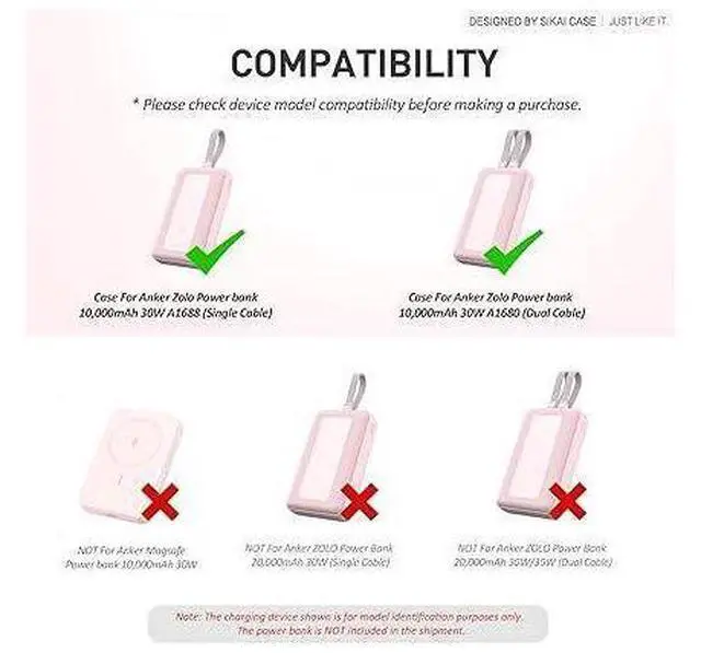 Alt view image 2 of 5 - Silicone Case for Zolo Power Bank (10,000mAh 30W) A1680/A1688 Protective Cover with Lanyard Slot, Drop-Proof Dust-Proof Precise Cutouts for Daily Use & Travel (Pink)