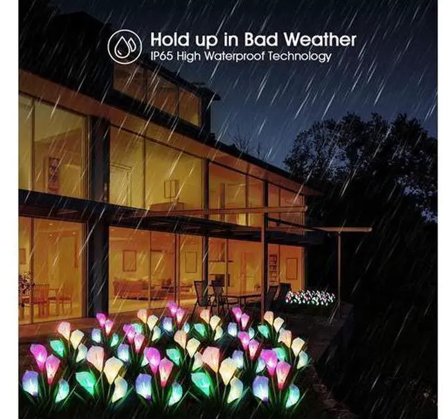 Alt view image 3 of 7 - 4 Pack Solar Garden Calla Flowers Lights, LED Soalr Outdoor Lights Decor