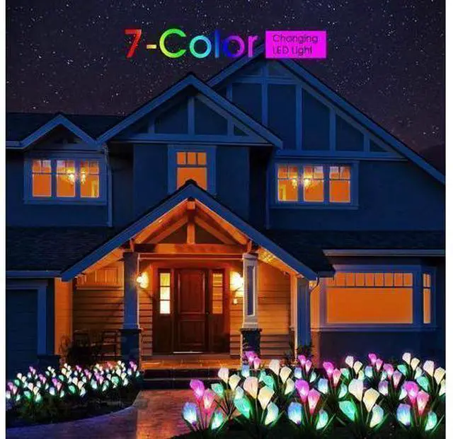 Alt view image 2 of 7 - 4 Pack Solar Garden Calla Flowers Lights, LED Soalr Outdoor Lights Decor