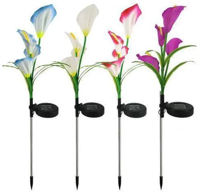 Alt view image 7 of 7 - 4 Pack Solar Garden Calla Flowers Lights, LED Soalr Outdoor Lights Decor