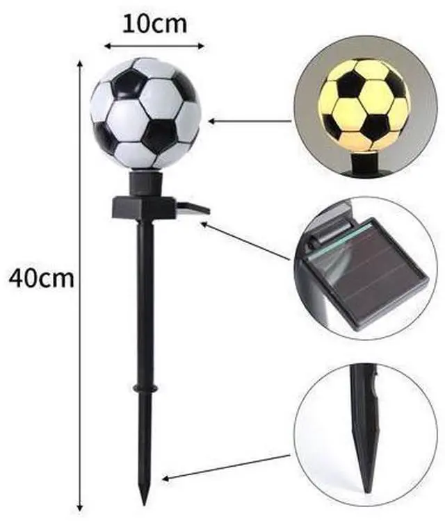 Alt view image 6 of 6 - 2pcs Football Shaped Solar Pathway Lights Soccer Solar Powered Lawn Lights Garden Light
