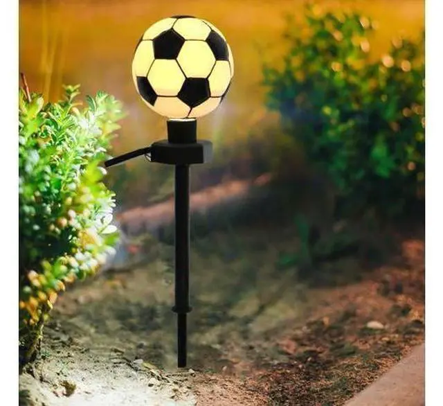 Alt view image 4 of 6 - 2pcs Football Shaped Solar Pathway Lights Soccer Solar Powered Lawn Lights Garden Light