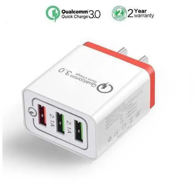 Main image of Quick Charge 3.0 Lightning Cable Fast Wall Charger 3 Ports Tablet iPad Phone Charger Adapter Qualcomm Travel Plug For iPhone X/8/8+/7P Samsung S9/S8/S7/Edge/Note Wireless Charger