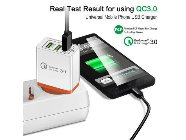 Alt view image 2 of 7 - Quick Charge 3.0 Lightning Cable Fast Wall Charger 3 Ports Tablet iPad Phone Charger Adapter Qualcomm Travel Plug For iPhone X/8/8+/7P Samsung S9/S8/S7/Edge/Note Wireless Charger