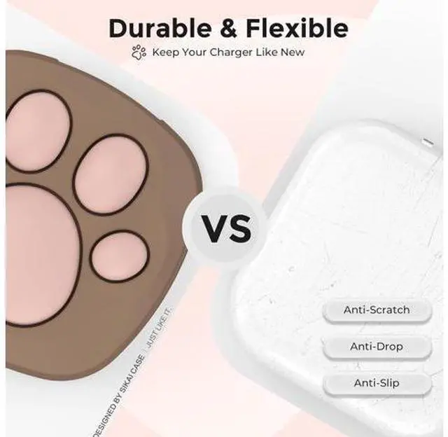 Alt view image 3 of 5 - Silicone Case Compatible with Apple 40W Dynamic Power Adapter (2025), Cute Cat Paw Protective Cover Anti-Dust & Anti-Scratch for iPhone/iPad Users,Case Only (Siamese Brown)