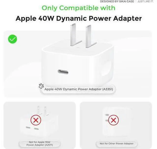 Alt view image 4 of 5 - Silicone Case Compatible with Apple 40W Dynamic Power Adapter (2025), Cute Cat Paw Protective Cover Anti-Dust & Anti-Scratch for iPhone/iPad Users,Case Only (Siamese Brown)