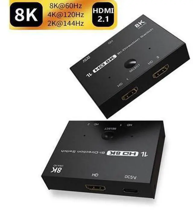 Main image of Ultra HD 8K Switcher Bi-Direction, HDMI 2.1 Ultra HD High Speed 48Gbps Directional Switch 8K@60Hz 4K@120Hz 1x2/2x1 Splitter Converter Adapter for PS4/PS5 Xiaomi TV Box HDTV Splitter