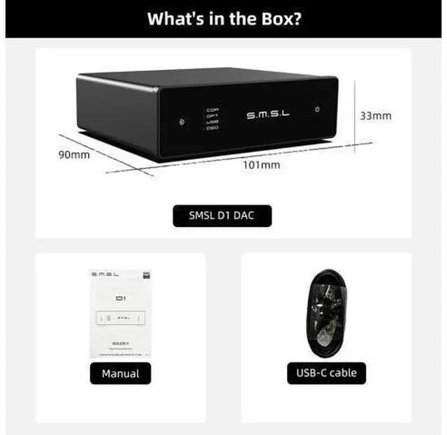 Alt view image 7 of 7 - D1 Hi-Res Audio Dac Rohm BD34352EKV chip Touch Control RCA ouput 768kHz/32bit DSD512 THD+N 0.00038%, Audio DAC Dual USB/Optical/Coaxial Input SNR126dB for Phone/pad/PC/TV/DVD Home Desktop DAC