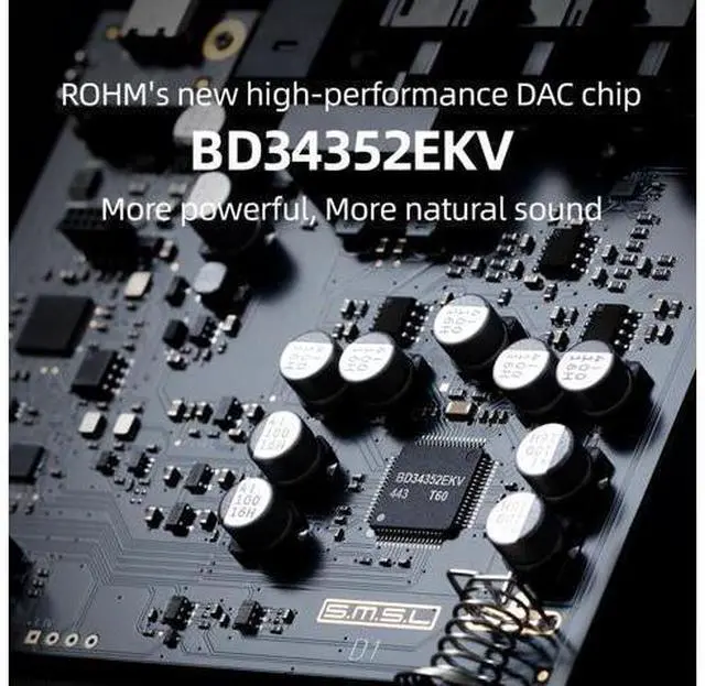 Alt view image 6 of 7 - D1 Hi-Res Audio Dac Rohm BD34352EKV chip Touch Control RCA ouput 768kHz/32bit DSD512 THD+N 0.00038%, Audio DAC Dual USB/Optical/Coaxial Input SNR126dB for Phone/pad/PC/TV/DVD Home Desktop DAC