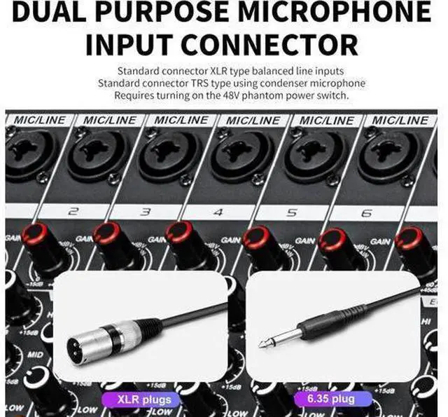 Alt view image 2 of 7 - MX12 12 Channel Sound Mixer Audio Mixing Console 48V 256DSP Professional USB PC Play Record Podcast Live Broadcast (US MX12)