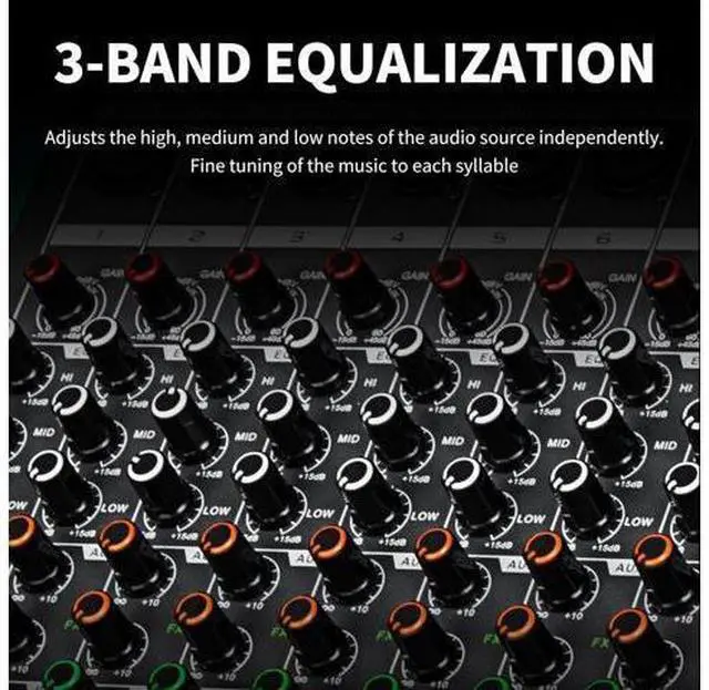 Alt view image 6 of 7 - MX12 12 Channel Sound Mixer Audio Mixing Console 48V 256DSP Professional USB PC Play Record Podcast Live Broadcast (US MX12)