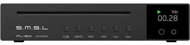 Main image of PL150 CD Player High Power CS43198 D/A chip, Standard/MQA-CD/HDCD CDs, with RCA/3.5mm & 4.4mm Headphone/Optical/Coaxial Output, for Vehicle/Laptop/TV/PC, CD Player Amp with Remote Control (Black)