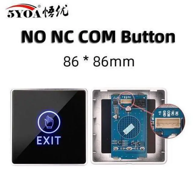 Main image of Door Exit Push Button Release Switch Opener NO COM NC LED light For Door Access Control System Entry Open Touch(S-TB01)