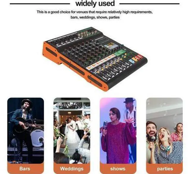 Alt view image 4 of 7 - TG8 professional dj audio mixer 8 channel input and dual group output with 99-bit dps reverb chip bluetooth usb recording and mp3 playback suitable for stage, bar, recording studio