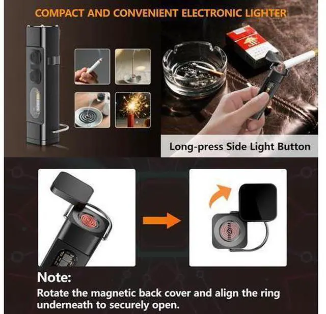 Alt view image 5 of 7 - LED Flashlights High Lumens 3pcs,10000mAh Super Bright Rechargeable Flashlight&SKYFIRE 2Pack Rechargeable EDC Flashlight with Electric Lighter and Magnetic Base