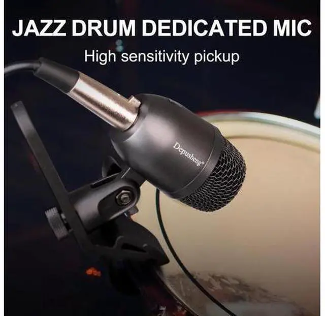Alt view image 2 of 7 - 7-Piece Drum Microphone Set with 5 Dynamic Percussion Microphones and 2 Condenser Percussion Microphones Ideal for Instrument Recording and Music Production