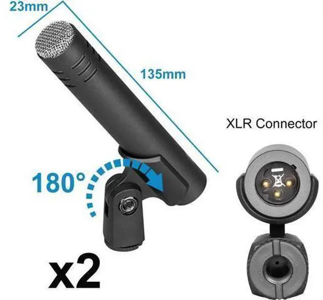 Alt view image 6 of 7 - 7-Piece Drum Microphone Set with 5 Dynamic Percussion Microphones and 2 Condenser Percussion Microphones Ideal for Instrument Recording and Music Production
