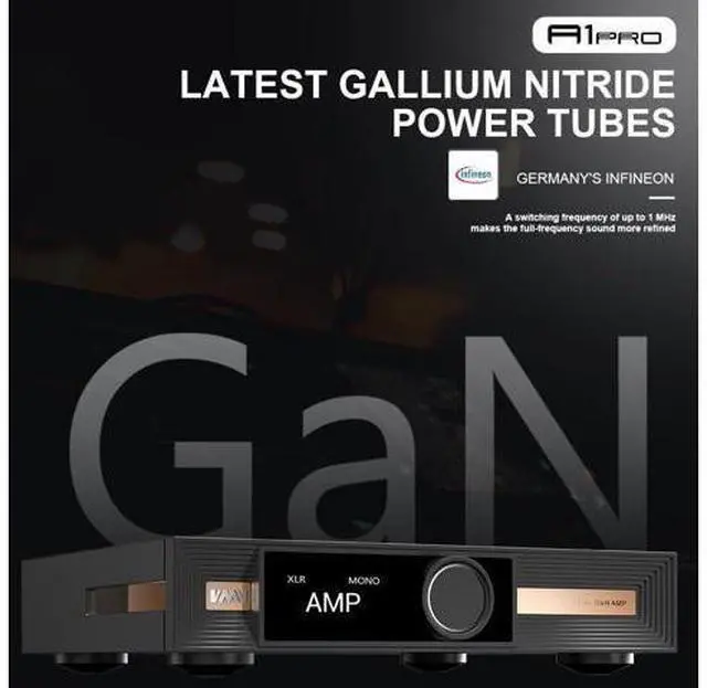 Alt view image 5 of 7 - VMV A1 PRO Gallium Nitride Power Amplifer chip PGA2311 Stereo Pure Power Amp Mode XLR(Mono)/RCA Input AMP, SNR 109dB HiFi Amp, Latest GaN Power Tubes, 2100mV/22 Hi-Res AMP with Remote Control