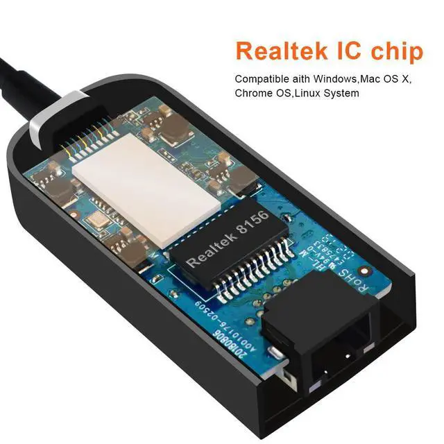 Alt view image 3 of 7 - 2.5G Ethernet to USB Adapter, Gigabit LAN Dongle Compatible with MacBook Windows 10,8.1, macOS X 10.6-10.15, Black