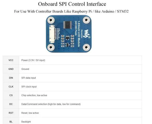 Alt view image 3 of 7 - 1.83inch Round LCD Display Module 240×280 Resolution IPS LCD SPI Interface 65K Colors Rounded Corners Micro LCD Display for Raspberry Pi 5/4B/ 3B+/Pi3B/Raspberry Pi Zero W/2W, STM32,ESP32 etc.