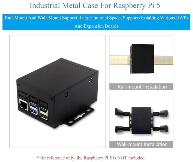Alt view image 2 of 7 - Metal Case for Raspberry Pi 5, Support Add Pi 5 Active Cooler & Pi5 POE HAT & PCIe to M.2 HAT+ & PCIe to M.2 Board Most Hats/Modules and Accessories for Pi 5