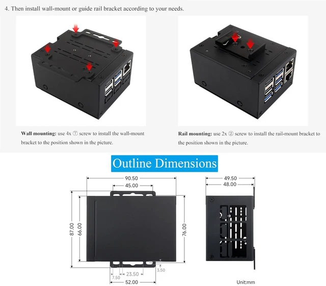 Alt view image 7 of 7 - Metal Case for Raspberry Pi 5, Support Add Pi 5 Active Cooler & Pi5 POE HAT & PCIe to M.2 HAT+ & PCIe to M.2 Board Most Hats/Modules and Accessories for Pi 5