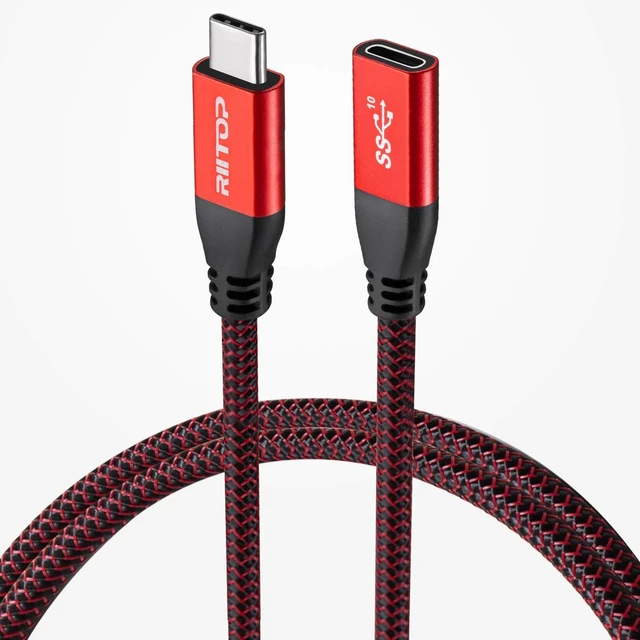 Alt view image 7 of 7 - USB C Extension Cable Short 2ft, USB-C Male to Female Braided Cable for Nintendo Switch, MacBook Pro
