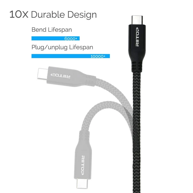 Alt view image 6 of 7 - USB C Extension Cable Short (2FT), USB Type-C Male to Female Extender for Nintendo Switch, MacBook Pro, Dell XPS (Thunderbolt 3 Compatible)