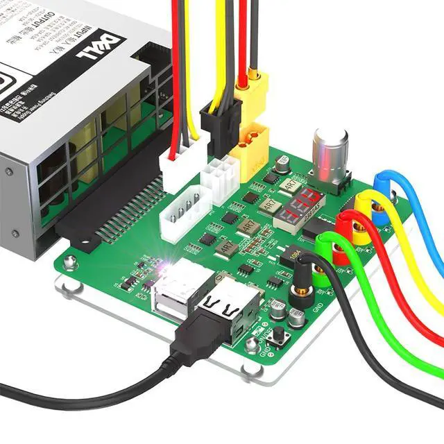 Alt view image 2 of 7 - 6Pin ATX Power Supply Breakout Board Acrylic Case Kit 4 x USB 2.0 Ports Compatible with Dell D750E-S1 DPS-750AB-2 A 05NF18 D750E-S6 05RHVV PSU