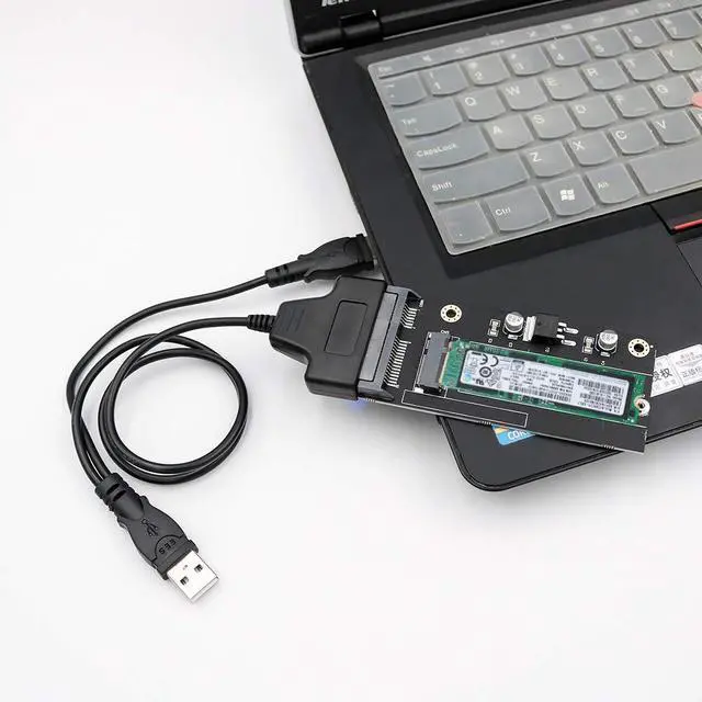 Alt view image 5 of 5 - 20+6Pin SSD to SATA 2.5inch USB Adapter Card with USB 2.0 Cable Converter for Laptop Think pad X1 Carbon