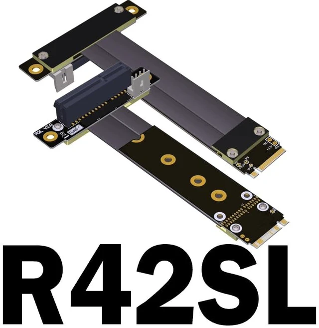 Alt view image 2 of 7 - ADT-R42 Series PCI-E 4X to M.2 NGFF NVMe M Key 2280 Riser Card 32G/BPS PCIe 3.0 x4 High Speed M2 Key-M PCI-Express Extension Cable (R42SL 30CM)