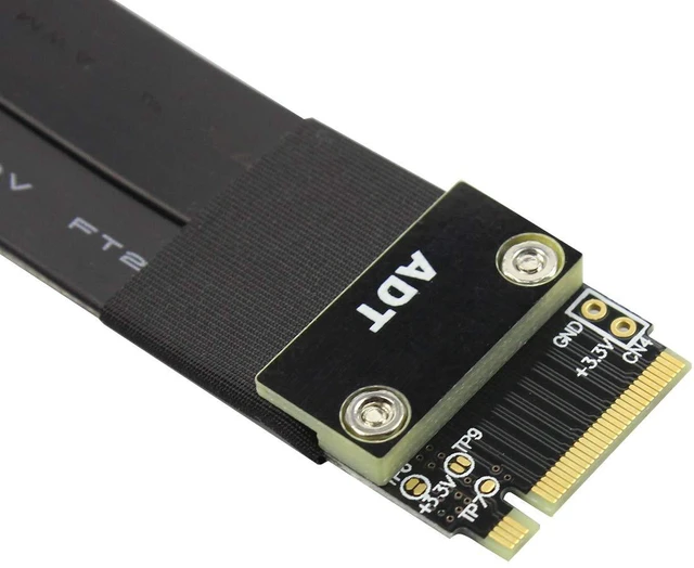 Alt view image 7 of 7 - ADT-R42 Series PCI-E 4X to M.2 NGFF NVMe M Key 2280 Riser Card 32G/BPS PCIe 3.0 x4 High Speed M2 Key-M PCI-Express Extension Cable (R42SL 30CM)