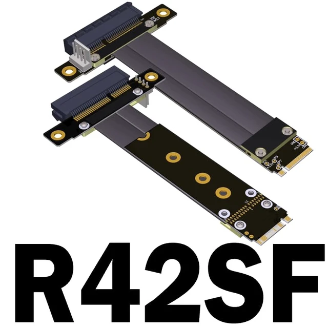 Alt view image 3 of 7 - ADT-R42 Series PCI-E 4X to M.2 NGFF NVMe M Key 2280 Riser Card 32G/BPS PCIe 3.0 x4 High Speed M2 Key-M PCI-Express Extension Cable (R42SF 30CM)
