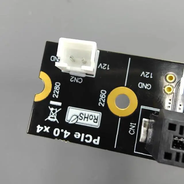 Alt view image 4 of 7 - JMT NVMe M2 Key-M to PCI-e 4.0 4X 1X Slot Riser Card with 4 Pin MOLEX Power Cable M.2 2260 2280 SSD Port to PCIE Adapter Converter Multiplier for BTC Miner Mining (R42A)