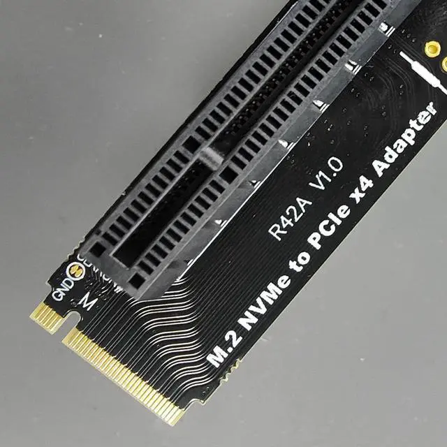Alt view image 5 of 7 - JMT NVMe M2 Key-M to PCI-e 4.0 4X 1X Slot Riser Card with 4 Pin MOLEX Power Cable M.2 2260 2280 SSD Port to PCIE Adapter Converter Multiplier for BTC Miner Mining (R42A)