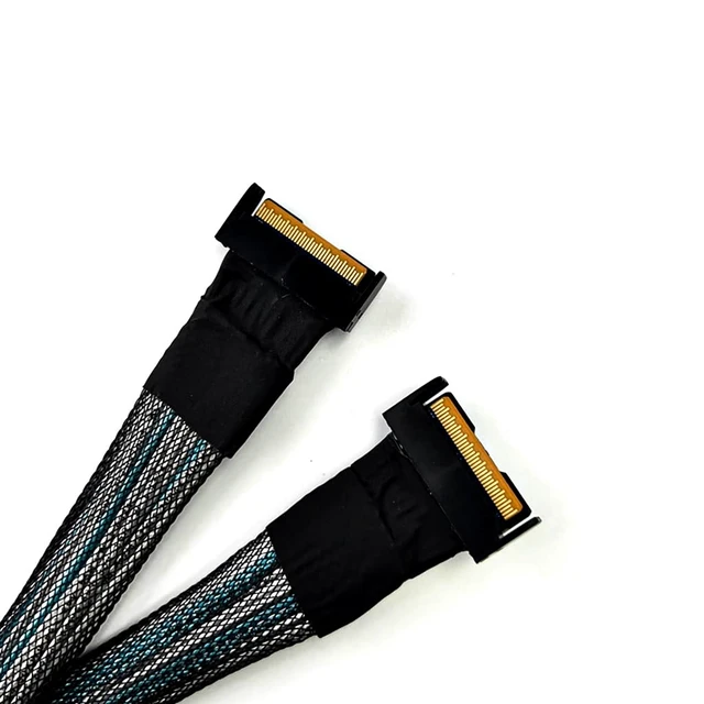 Alt view image 6 of 7 - ADT-F36B-F37C PCI-e 4.0 X16 to X16 MCIO Bifurcation Adapter Riser Card 256G/bps Split Extender SFF-TA-1016 with Power Cable (50CM)