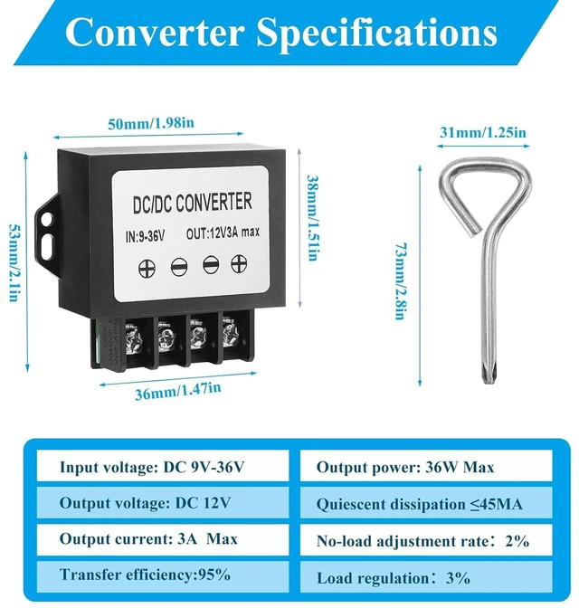 Alt view image 7 of 7 - 9-32V to 12V Voltage Regulator Converter - DC-DC Converter with Screwdriver