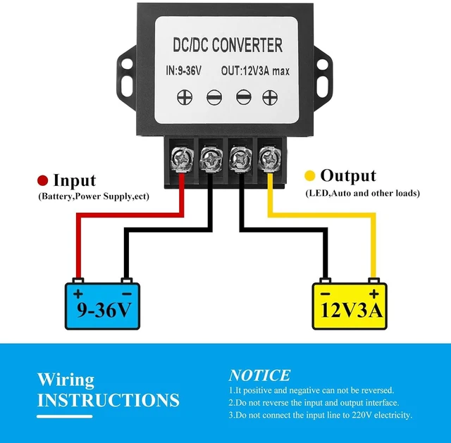 Alt view image 4 of 7 - 9-32V to 12V Voltage Regulator Converter - DC-DC Converter with Screwdriver