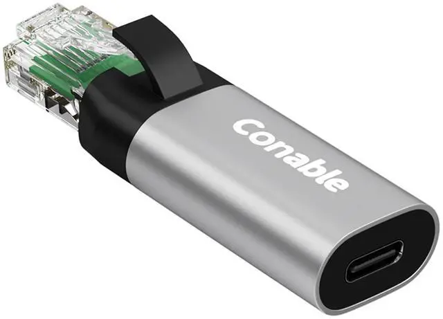 Main image of USB C to Ethernet Adapter, Ethernet Male to USB-C Female Adapter, Type C to RJ45 Network Internet LAN Adapter, Directly Connected, Essential for Travel/Office, Grey