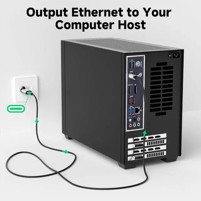 Alt view image 3 of 7 - USB C to Ethernet Adapter, Ethernet Male to USB-C Female Adapter, Type C to RJ45 Network Internet LAN Adapter, Directly Connected, Essential for Travel/Office, Grey