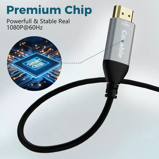 Alt view image 5 of 7 - USB to HDMI Adapter Cable 4 FT, Unidirectional USB-A 3.0 to HDMI HD Audio Video, Real 2K/1080P@60Hz, for TV, Projector, Monitor, ONLY Support Windows 11/10/8/8.1/7, Mac OS, Need to Install Driver